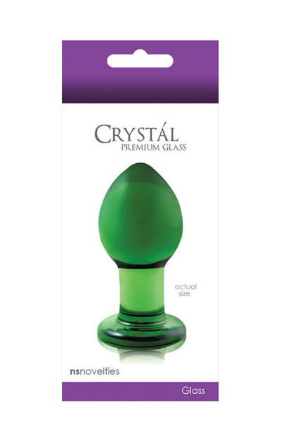 Зеленая стеклянная анальная пробка Crystal Medium - 7,5 см. Зеленая стеклянная анальная пробка Crystal Medium - 7,5 см.