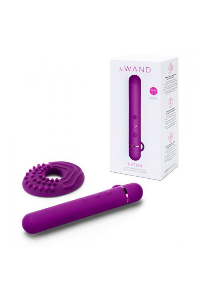 Фиолетовый мини-вибратор Le Wand Baton с текстурированной насадкой - 11,9 см. Фиолетовый мини-вибратор Le Wand Baton с текстурированной насадкой - 11,9 см.