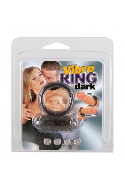 Дымчатое эрекционное виброкольцо Vibro Ring Dark Дымчатое эрекционное виброкольцо Vibro Ring Dark