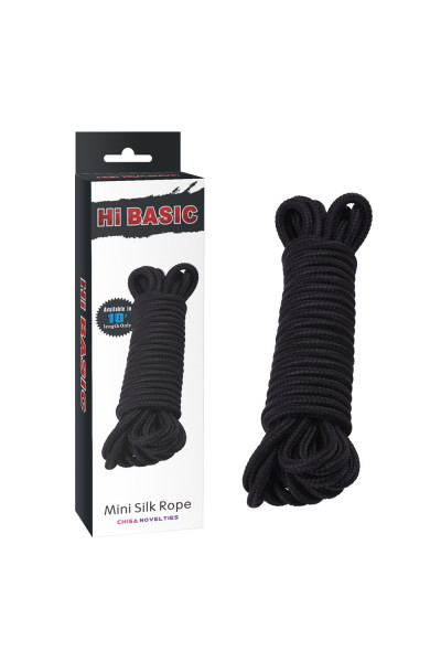 Хлопковая черная верёвка для любовных игр Mini Silk Rope - 10 м. Хлопковая черная верёвка для любовных игр Mini Silk Rope - 10 м.