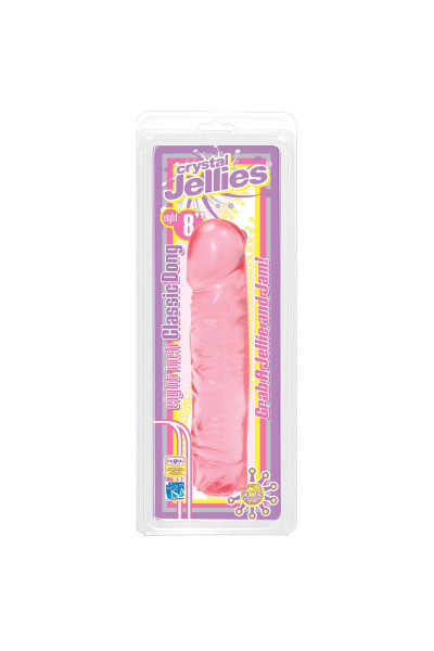 Розовый прозрачный гелевый фаллоимитатор Сristal Jellies - 20 см. Розовый прозрачный гелевый фаллоимитатор Сristal Jellies - 20 см.