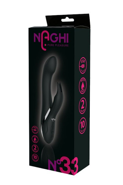 Черный вибратор-кролик NAGHI NO.33 RECHARGEABLE DUO VIBRATOR - 23 см. Черный вибратор-кролик NAGHI NO.33 RECHARGEABLE DUO VIBRATOR - 23 см.