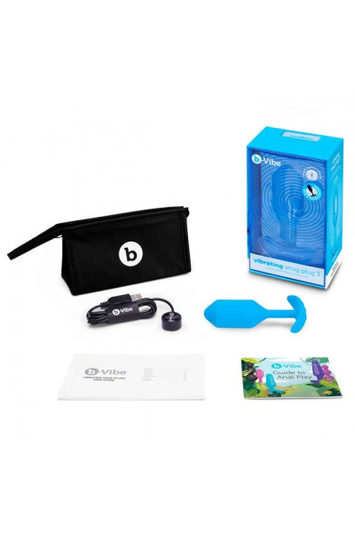 Голубая вибропробка для ношения B-vibe Snug Plug 3 - 12,4 см. Голубая вибропробка для ношения B-vibe Snug Plug 3 - 12,4 см.