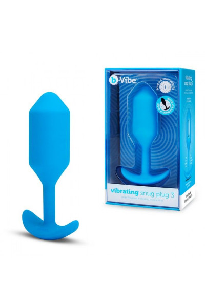 Голубая вибропробка для ношения B-vibe Snug Plug 3 - 12,4 см. Голубая вибропробка для ношения B-vibe Snug Plug 3 - 12,4 см.