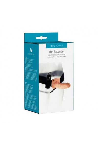 Телесный полый вибрострапон The Extender Hollow Vibrating Strap-On - 15 см. Телесный полый вибрострапон The Extender Hollow Vibrating Strap-On - 15 см.