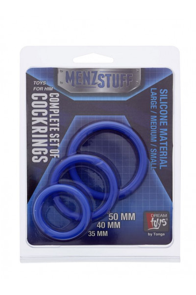 Набор из 3 синих эрекционных колец MENZSTUFF COMPLETE SET OF COCKRINGS Набор из 3 синих эрекционных колец MENZSTUFF COMPLETE SET OF COCKRINGS