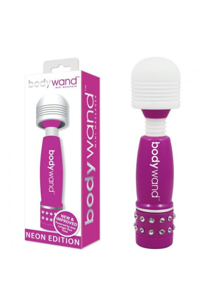 Фиолетово-белый жезловый мини-вибратор с кристаллами Mini Massager Neon Edition Фиолетово-белый жезловый мини-вибратор с кристаллами Mini Massager Neon Edition