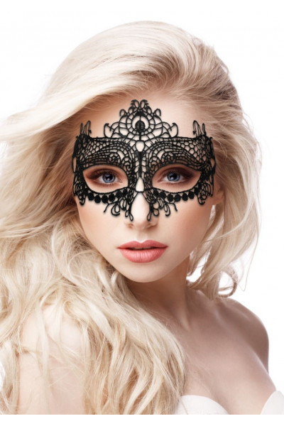 Черная кружевная маска на глаза Queen Black Lace Mask Черная кружевная маска на глаза Queen Black Lace Mask