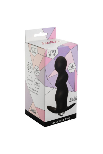 Чёрная фигурная анальная вибропробка Spiral Anal Plug - 12 см. Чёрная фигурная анальная вибропробка Spiral Anal Plug - 12 см.