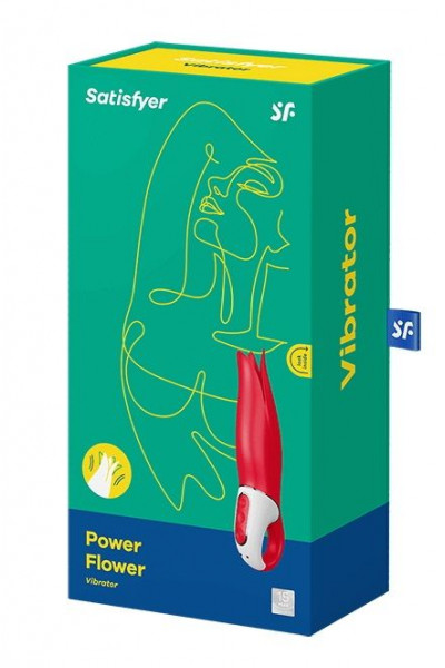 Красный вибратор Satisfyer Power Flower с лепестками - 18,8 см. Красный вибратор Satisfyer Power Flower с лепестками - 18,8 см.
