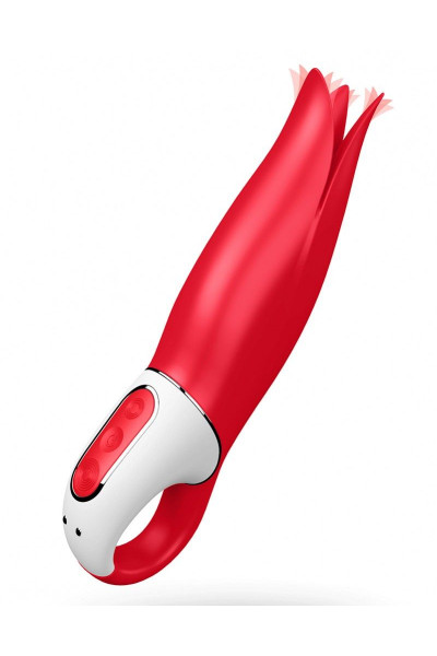 Красный вибратор Satisfyer Power Flower с лепестками - 18,8 см. Красный вибратор Satisfyer Power Flower с лепестками - 18,8 см.