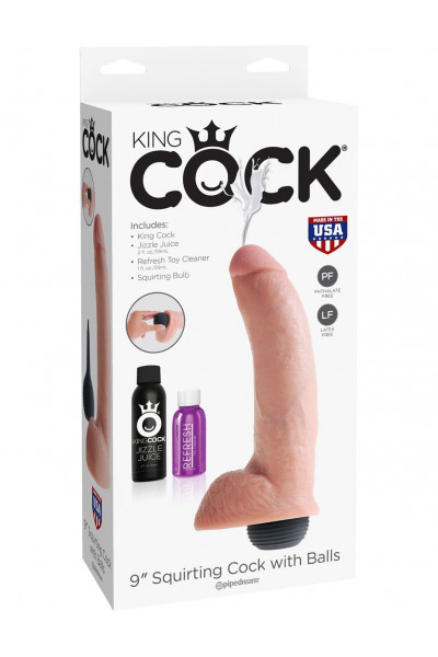 Телесный фаллоимитатор с эффектом семяизвержения Squirting Cock with Balls - 22,9 см. Телесный фаллоимитатор с эффектом семяизвержения Squirting Cock with Balls - 22,9 см.