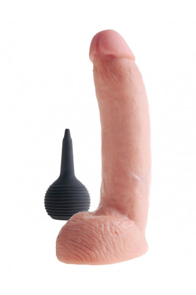 Телесный фаллоимитатор с эффектом семяизвержения Squirting Cock with Balls - 22,9 см. Телесный фаллоимитатор с эффектом семяизвержения Squirting Cock with Balls - 22,9 см.