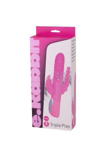 Розовый вибратор-кролик с анальным отростком E-RABBIT TRIPLE PLAY - 19 см. Розовый вибратор-кролик с анальным отростком E-RABBIT TRIPLE PLAY - 19 см.