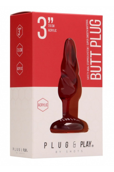 Красная анальная пробка Butt Plug Rounded 3 Inch - 7,6 см. Красная анальная пробка Butt Plug Rounded 3 Inch - 7,6 см.