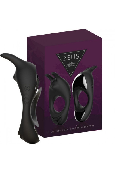 Черное эрекционное кольцо с двумя моторами Zeus Dual Vibe Cock Ring Черное эрекционное кольцо с двумя моторами Zeus Dual Vibe Cock Ring