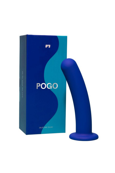 Синий гладкий фаллоимитатор-насадка Pogo - 15,5 см. Синий гладкий фаллоимитатор-насадка Pogo - 15,5 см.