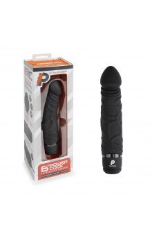 Черный вибратор-реалистик 6.5 Girthy Realistic Vibrator - 19 см.