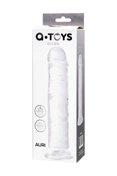 Прозрачный фаллоимитатор Auri - 20 см. Прозрачный фаллоимитатор Auri - 20 см.