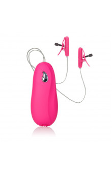 Розовые зажимы на соски с нагревательным эффектом с вибрацией Heated Nipple Teasers