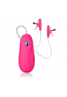 Розовые зажимы на соски с нагревательным эффектом с вибрацией Heated Nipple Teasers