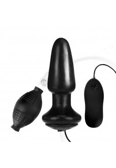 Надувная вибрирующая анальная пробка Inflatable Vibrating Butt Plug - 10,2 см.