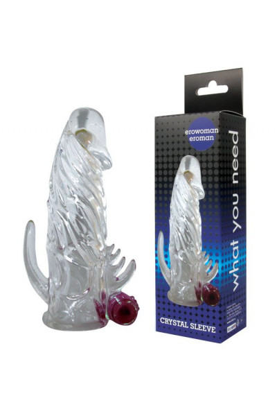Закрытая прозрачная вибронасадка на пенис Crystal Sleeve Vibe - 12 см. Закрытая прозрачная вибронасадка на пенис Crystal Sleeve Vibe - 12 см.