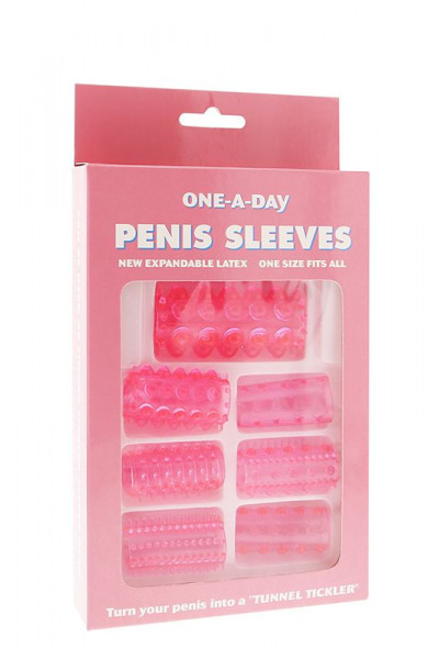 Набор из 7 розовых насадок на пенис ONE-A-DAY PENIS SLEEVES PINK Набор из 7 розовых насадок на пенис ONE-A-DAY PENIS SLEEVES PINK