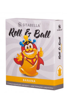 Стимулирующий презерватив-насадка Roll Ball Banana