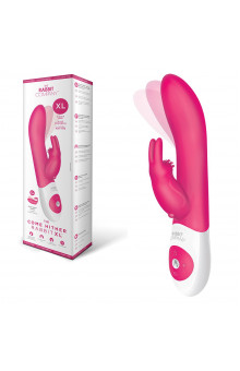 Розовый вибратор The Come Hither Rabbit XL с манящим эффектом