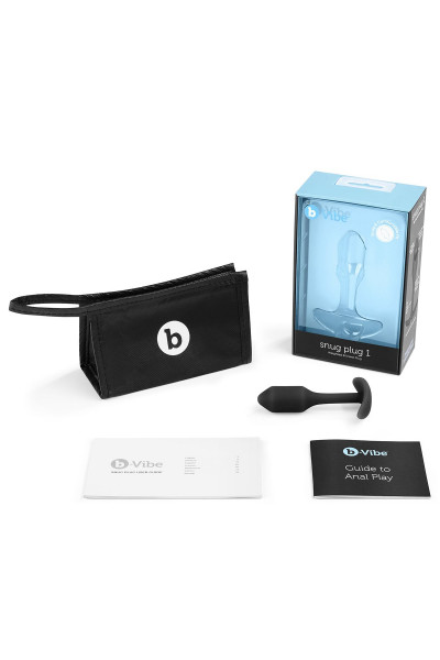 Чёрная пробка для ношения B-vibe Snug Plug 1 - 9,4 см. Чёрная пробка для ношения B-vibe Snug Plug 1 - 9,4 см.