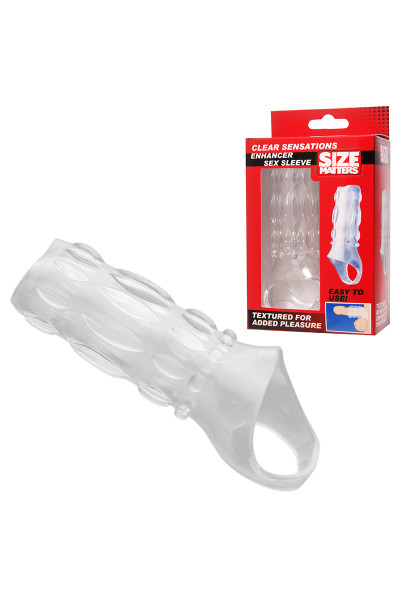 Насадка на пенис с кольцом для мошонки Clear Sensations Enhancer Sex Sleeve - 11,5 см.