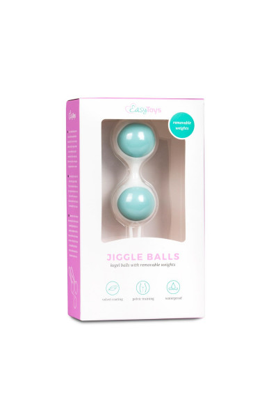 Бело-голубые вагинальные шарики Jiggle Balls Бело-голубые вагинальные шарики Jiggle Balls
