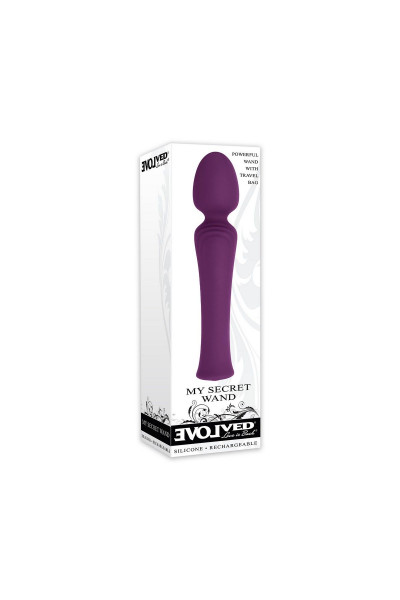 Фиолетовый жезловый вибромассажер My Secret Wand - 17 см. Фиолетовый жезловый вибромассажер My Secret Wand - 17 см.