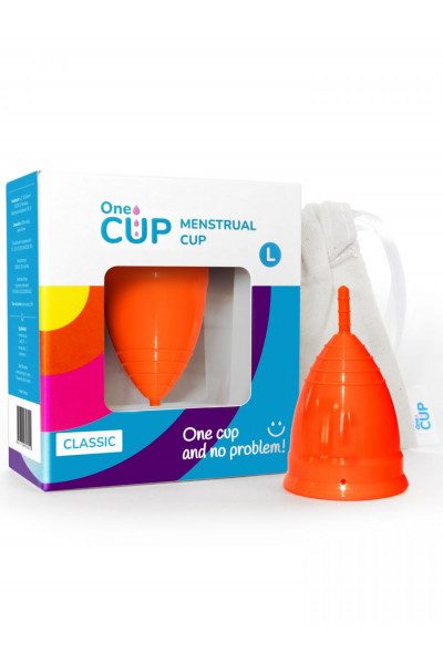 Оранжевая менструальная чаша OneCUP Classic - размер L Оранжевая менструальная чаша OneCUP Classic - размер L