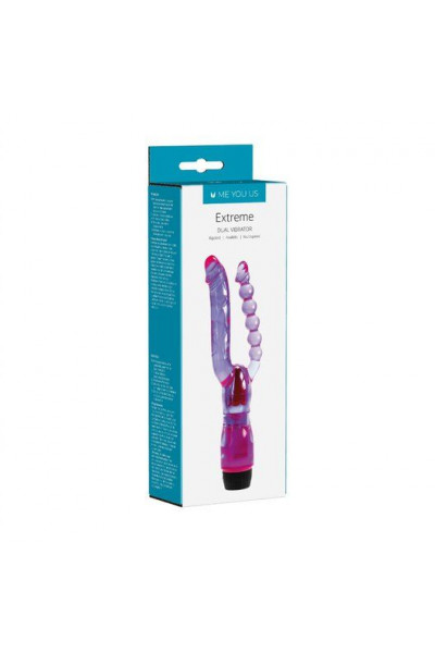 Фиолетовый анально-вагинальный вибратор Extreme Dual Vibrator - 25 см. Фиолетовый анально-вагинальный вибратор Extreme Dual Vibrator - 25 см.