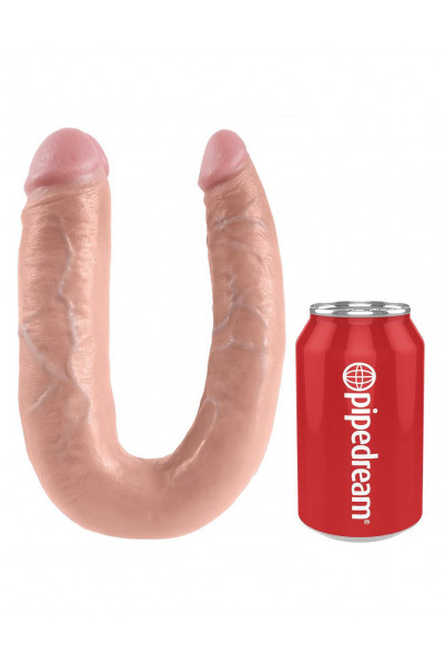 Телесный двусторонний фаллоимитатор U-Shaped Large Double Trouble - 44,4 см. Телесный двусторонний фаллоимитатор U-Shaped Large Double Trouble - 44,4 см.