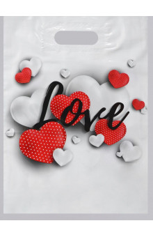 Полиэтиленовый пакет Love - 31 х 40 см.
