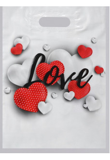 Полиэтиленовый пакет Love - 31 х 40 см.