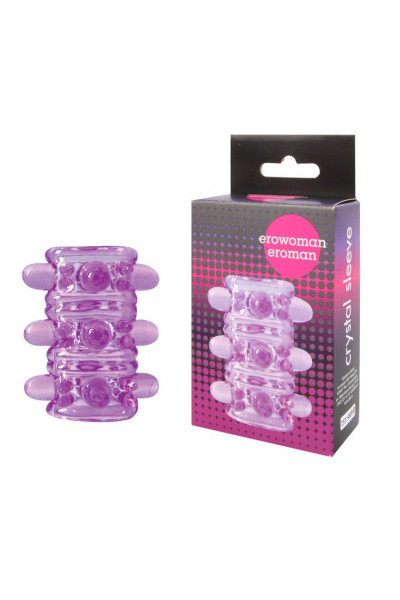 Открытая фиолетовая насадка на пенис Crystal Sleeve - 5,5 см. Открытая фиолетовая насадка на пенис Crystal Sleeve - 5,5 см.