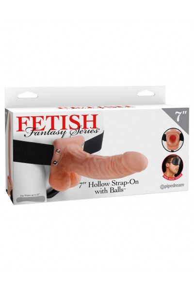 Телесный полый страпон Hollow Strap-On with Balls - 18,9 см. Телесный полый страпон Hollow Strap-On with Balls - 18,9 см.