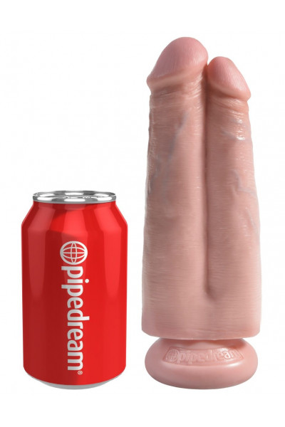 Сдвоенный телесный фаллоимитатор на присоске 7 Two Cocks One Hole - 20,3 см. Сдвоенный телесный фаллоимитатор на присоске 7 Two Cocks One Hole - 20,3 см.