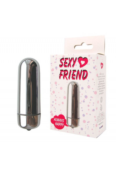 Серебристая гладкая вибропуля Sexy Friend - 8,3 см. Серебристая гладкая вибропуля Sexy Friend - 8,3 см.