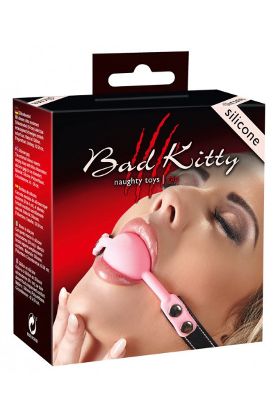 Силиконовый кляп-шар розового цвета Bad Kitty Силиконовый кляп-шар розового цвета Bad Kitty