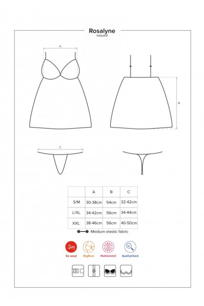 Роскошная короткая сорочка Rosalyne с кружевом Роскошная короткая сорочка Rosalyne с кружевом
