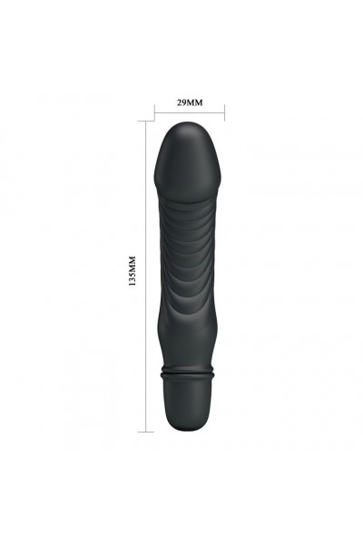 Черный мини-вибратор Stev -13,5 см. Черный мини-вибратор Stev -13,5 см.