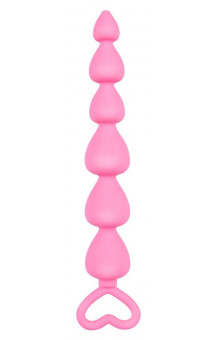 Розовая анальная цепочка Plip Plop - 17,5 см.
