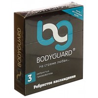 Ребристые презервативы Bodyguard - 3 шт.