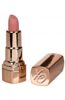 Золотистый вибратор-помада с бежевым мягким кончиком Hide Play Rechargeable Lipstick