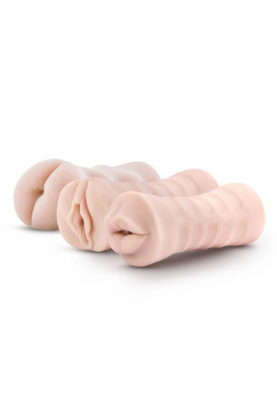 Набор из 3 мастурбаторов и вибропули 3-Pack Self-Lubricating Vibrating Stroker Sleeve Kit Набор из 3 мастурбаторов и вибропули 3-Pack Self-Lubricating Vibrating Stroker Sleeve Kit